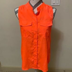 J. Crew Orange Button Down Tank